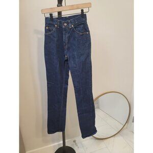 Levis Jeans Womens Size 26 Dark Denim 1970s 1980s White Patch Double Horse VTG